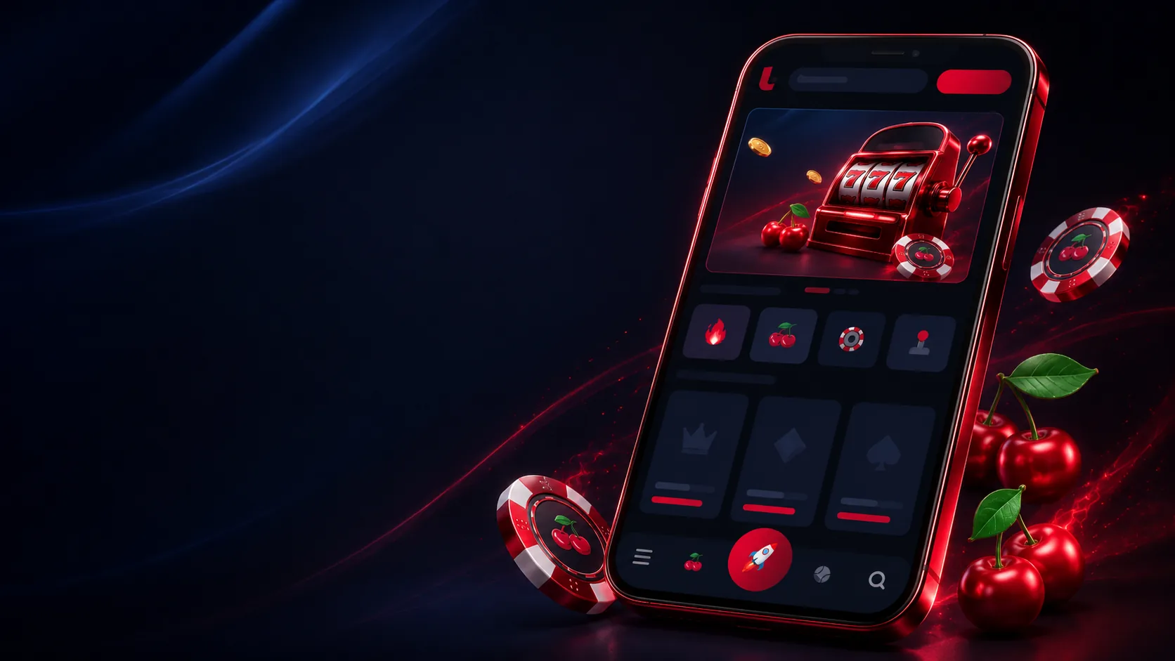 Lobby mobile Lolly Bet Casino avec accès aux jeux et au compte