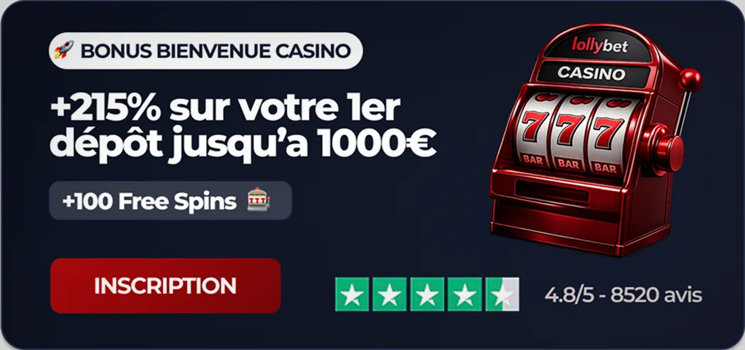 Bonus de bienvenue casino Lolly Bet